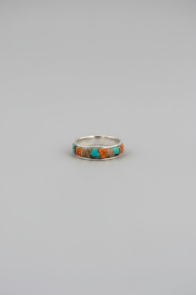 Folksy Multi-Stone Inlay Ring