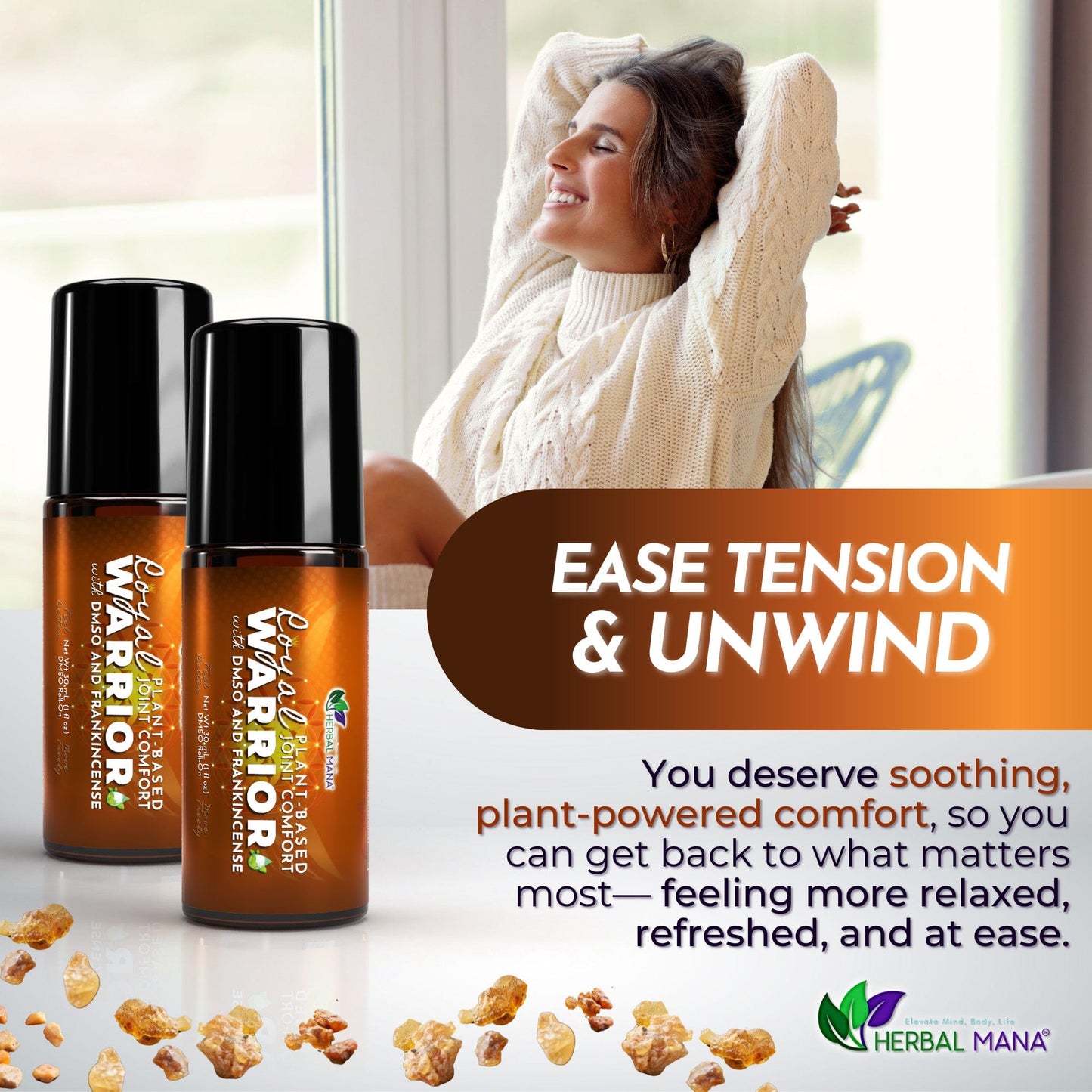 Frankincense DMSO Roll-On for Joint Comfort (No Menthol) | Royal Warrior