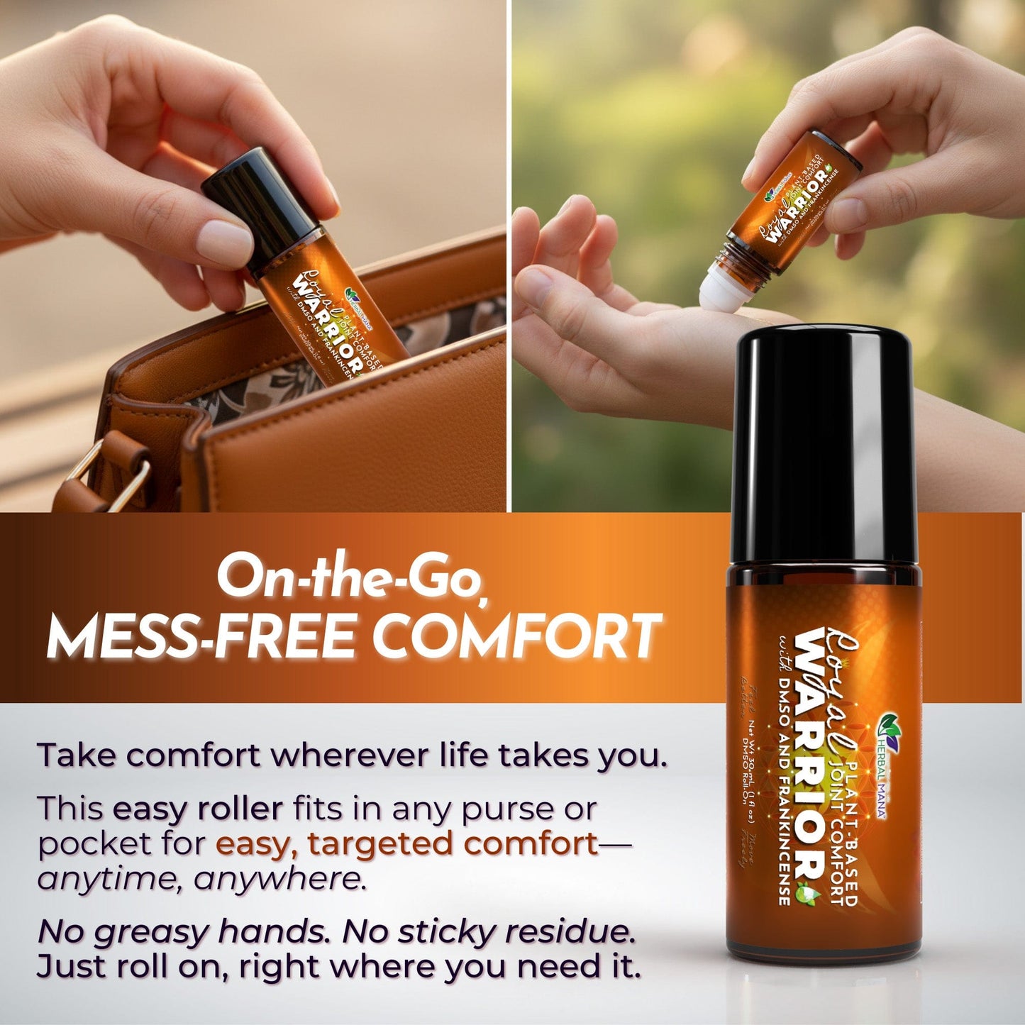 Frankincense DMSO Roll-On for Joint Comfort (No Menthol) | Royal Warrior