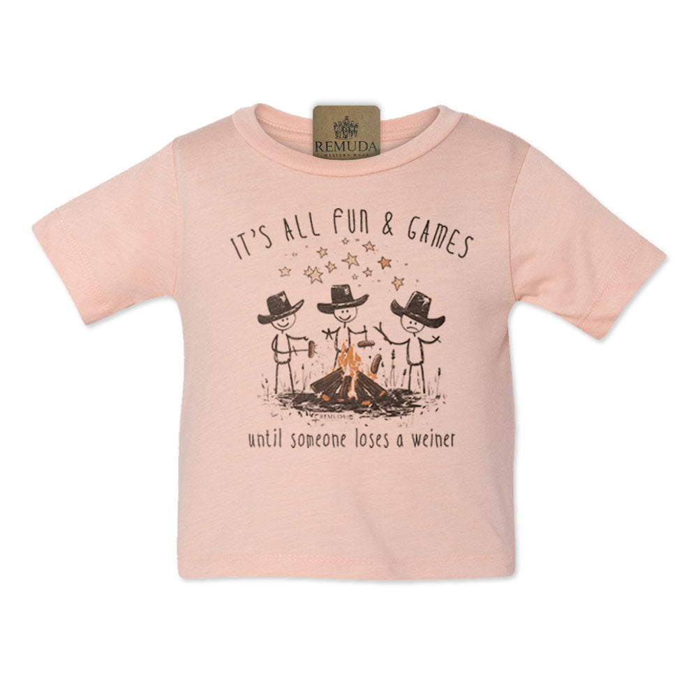 It's All Fun & Games Until Someone Loses A Weiner - Infant Camping Tee