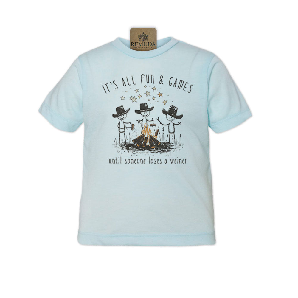 It's All Fun & Games Until Someone Loses A Weiner - Toddler Camping Tee