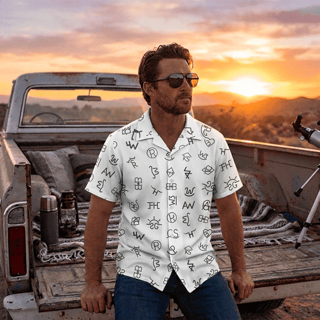 Baha Ranch Cattle Brands Hawaiian Shirt Made in America