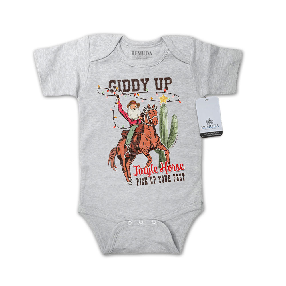 Giddy Up Jingle Horse - Christmas Infant One Piece Western Romper