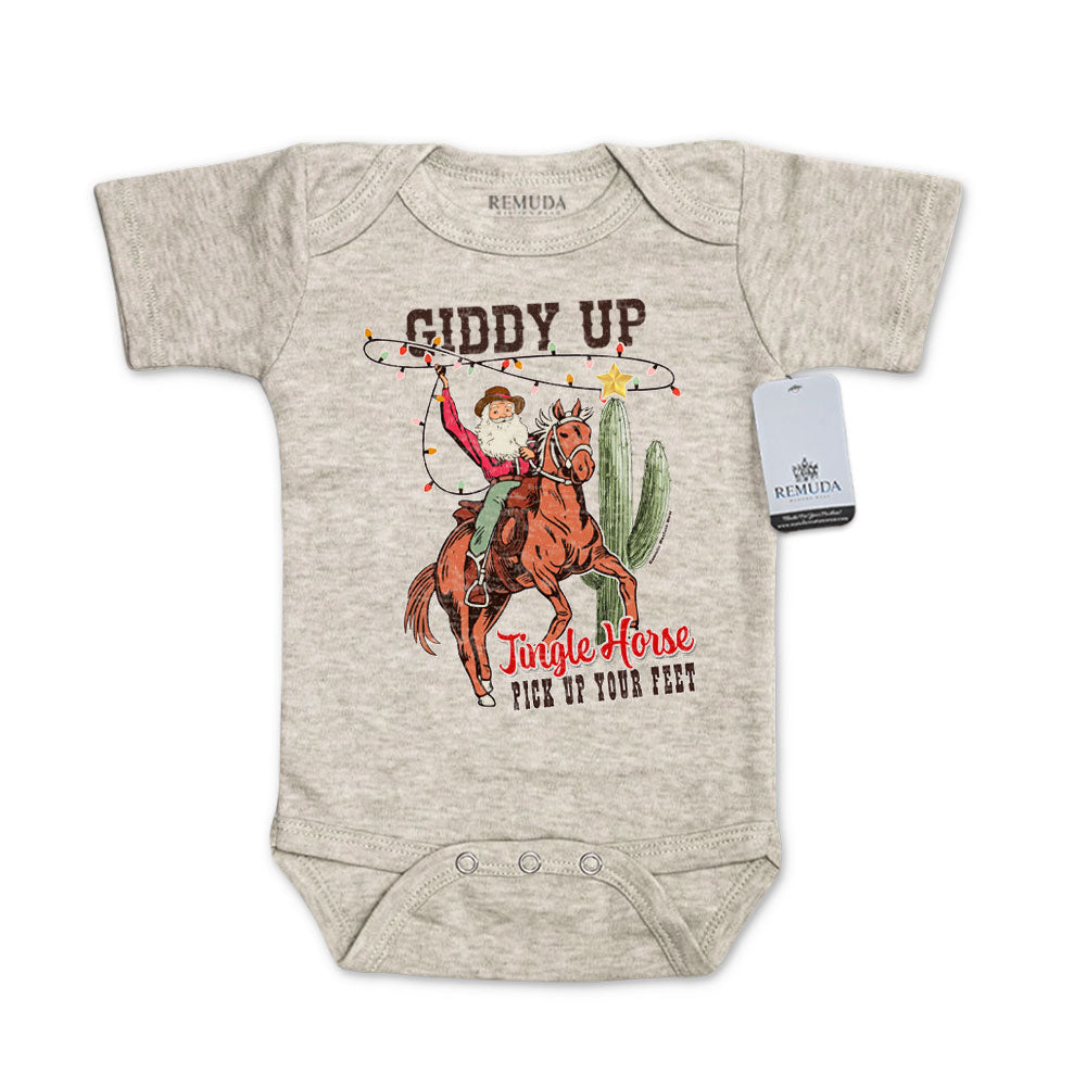 Giddy Up Jingle Horse - Christmas Infant One Piece Western Romper