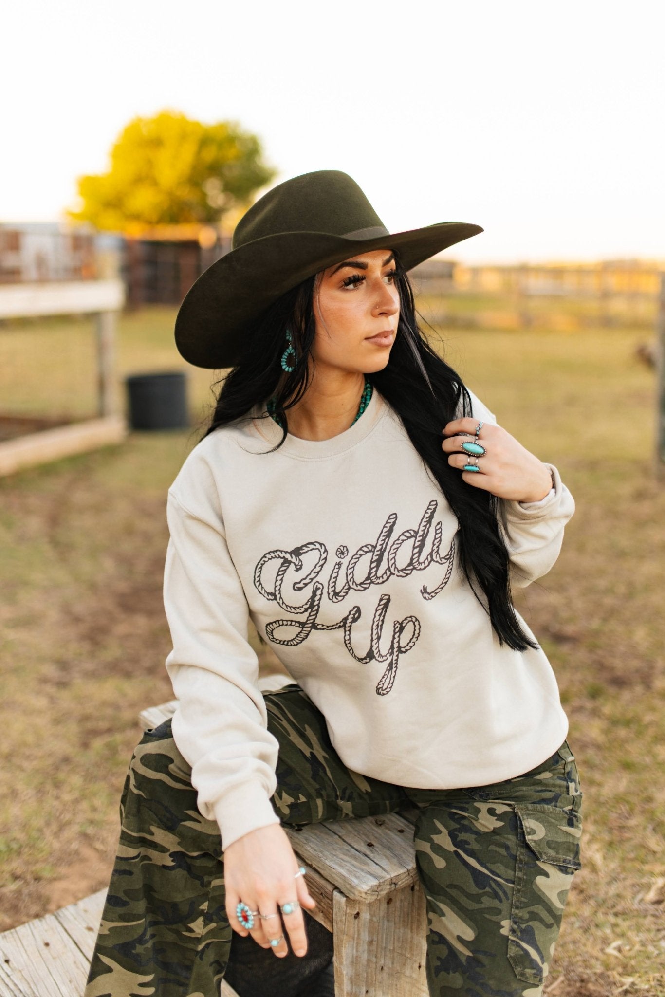 Giddy Up Twisted Rope Graphic Sweatshirt