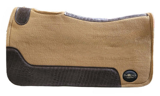 3/4" thick - 28"Lx30"W - Wool Blend - Gold with brown faux croc