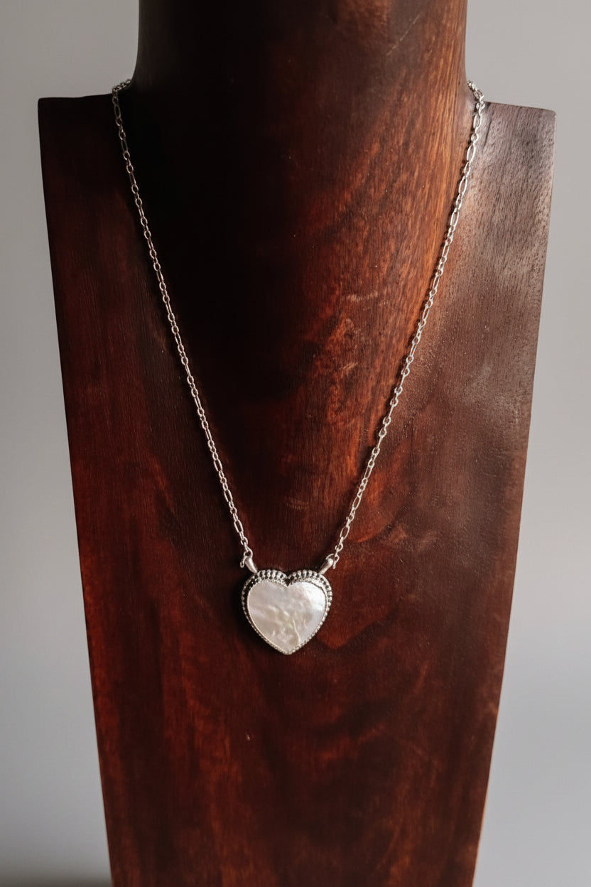 Gruver Mother of Pearl Heart Necklace