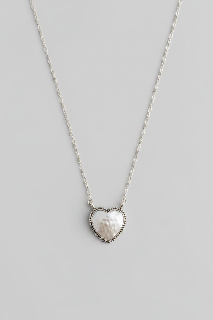 Gruver Mother of Pearl Heart Necklace