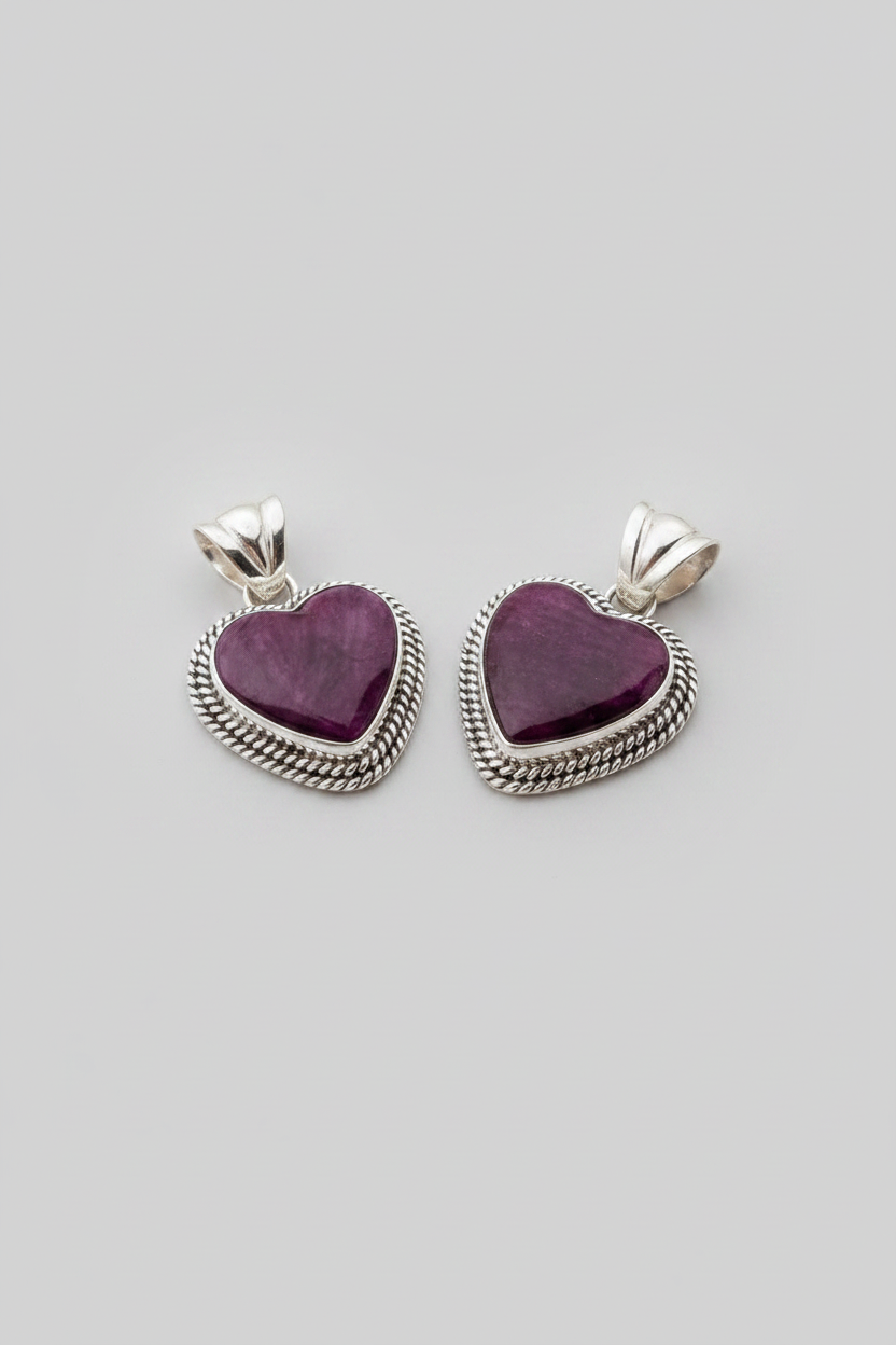 Hamlin Purple Spiny Oyster Heart Necklace Pendant