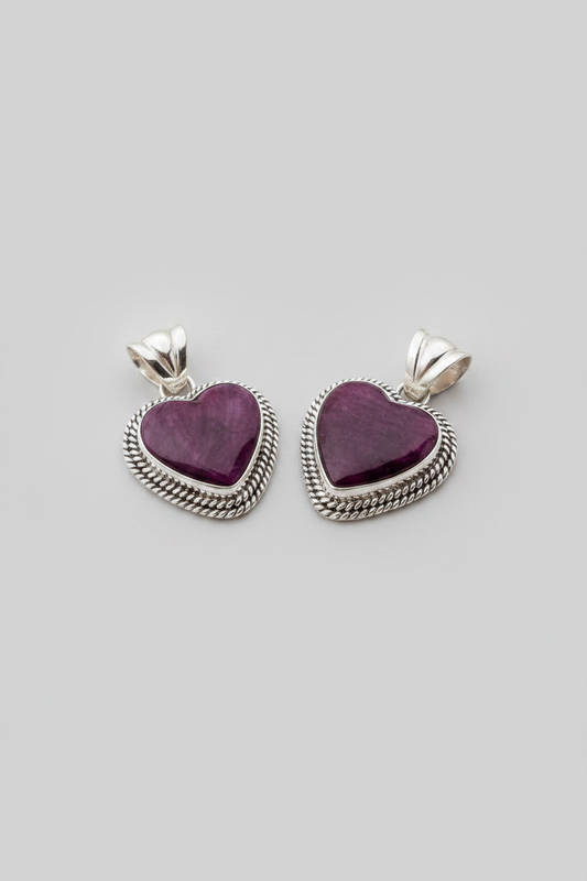 Hamlin Purple Spiny Oyster Heart Necklace Pendant