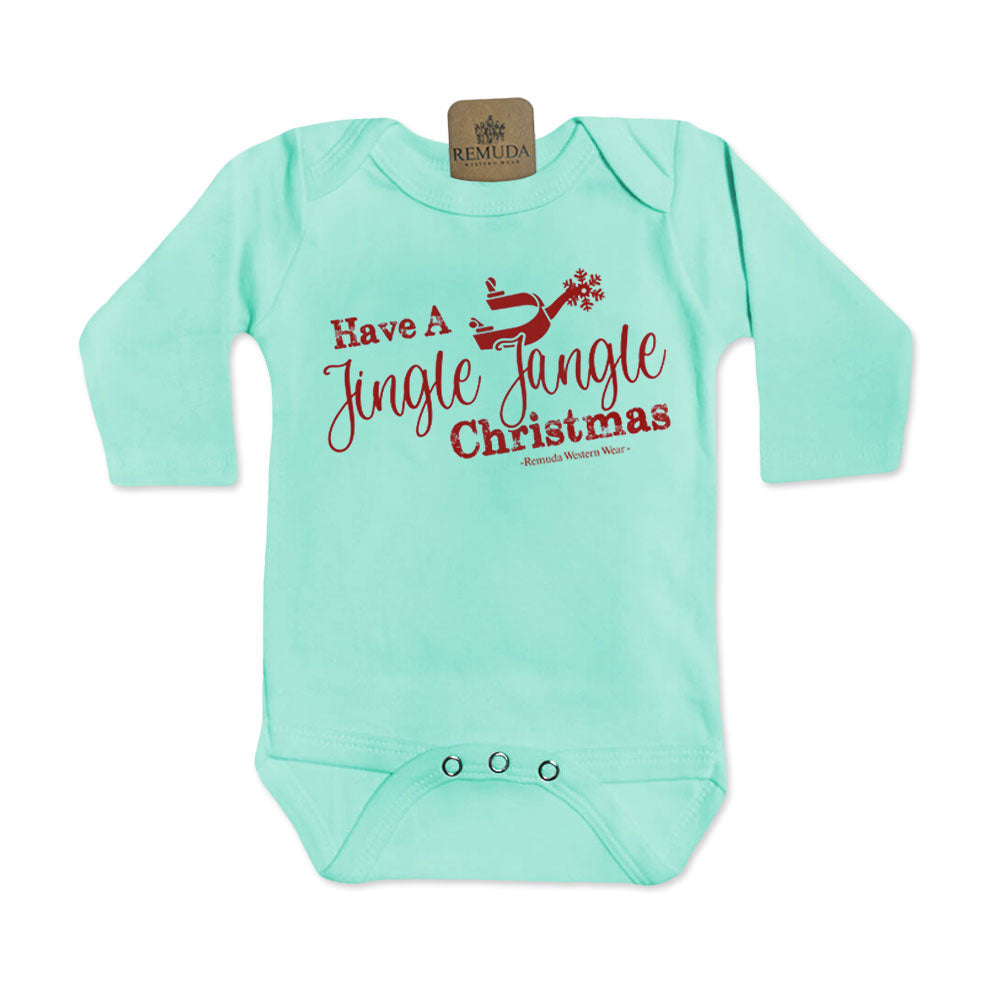 Have A Jingle Jangle Christmas - Infant Western Spur Santa One Piece Romper