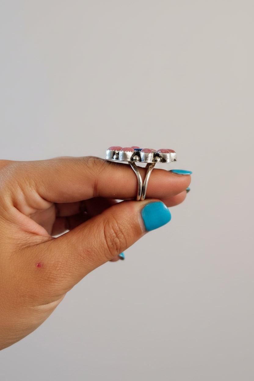 Hemphill Rhodonite + Lapis Cluster Ring