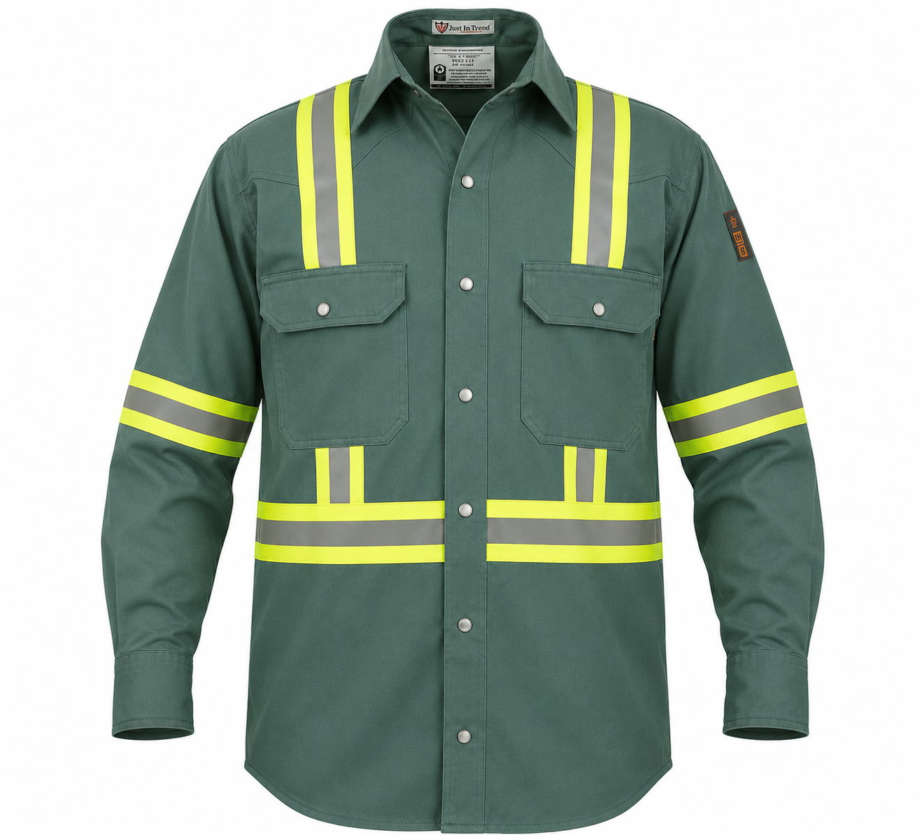 Flame Resistant High Visibility Shirt - 100% C - 7 oz