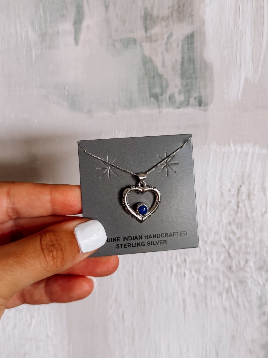 Hico Turquoise or Lapis Heart Necklace