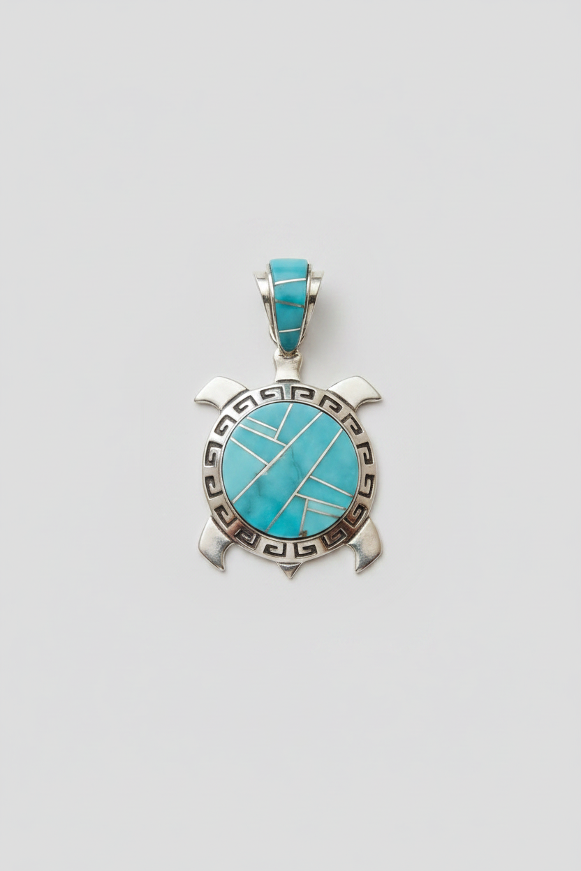 Hooks Turquoise Turtle Necklace Pendant