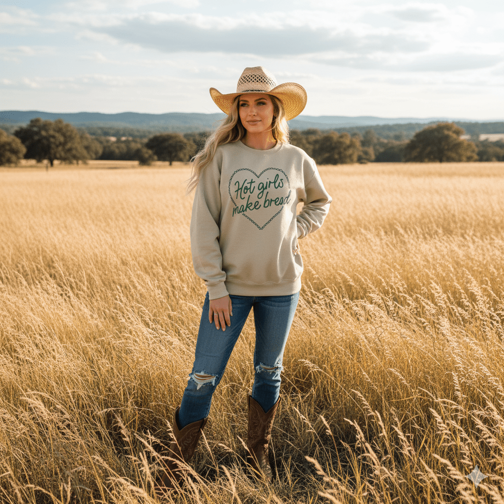 Hot Girls Make Bread Graphic Sweatshirt