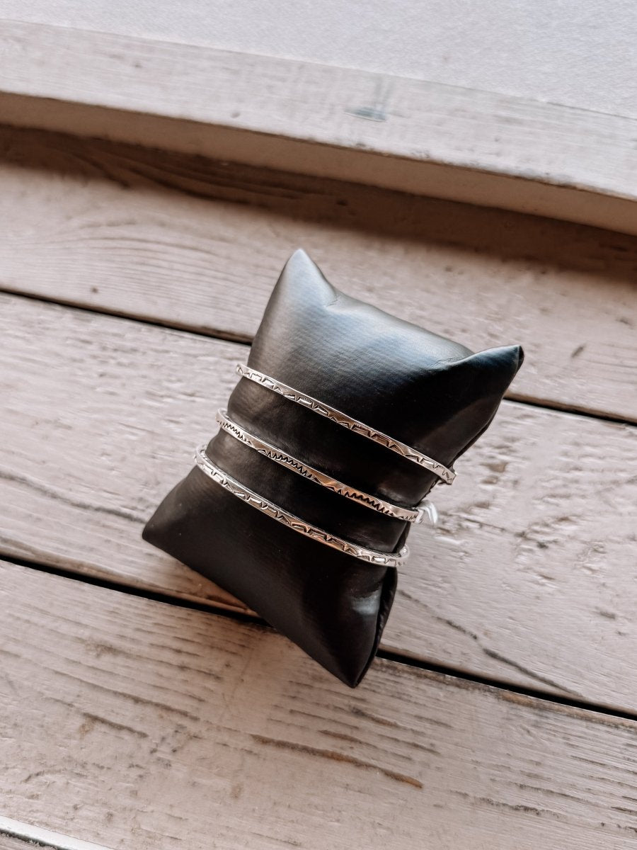 I Walk The Line Stamped Cuff Bracelet