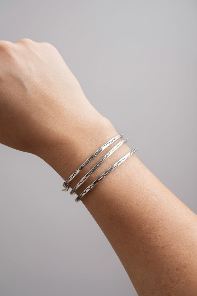 I Walk The Line Stamped Cuff Bracelet