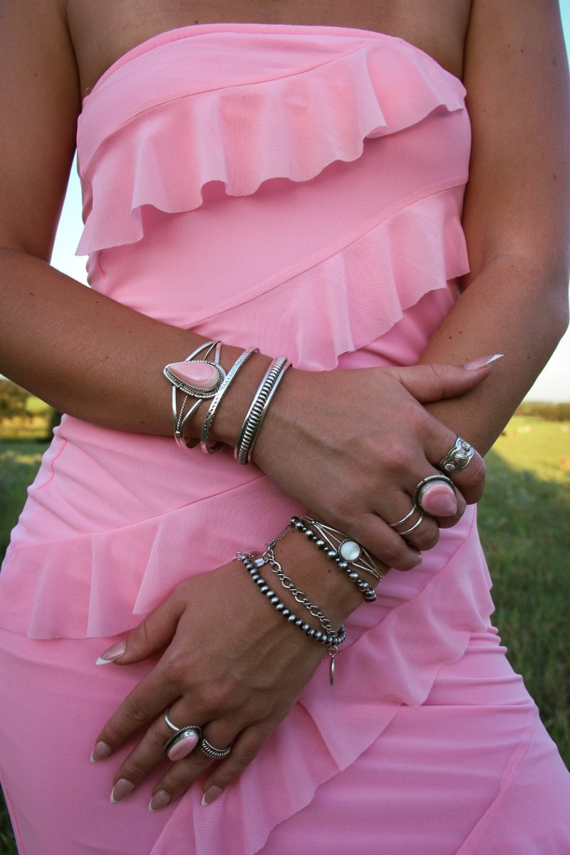 I Walk The Line Stamped Cuff Bracelet
