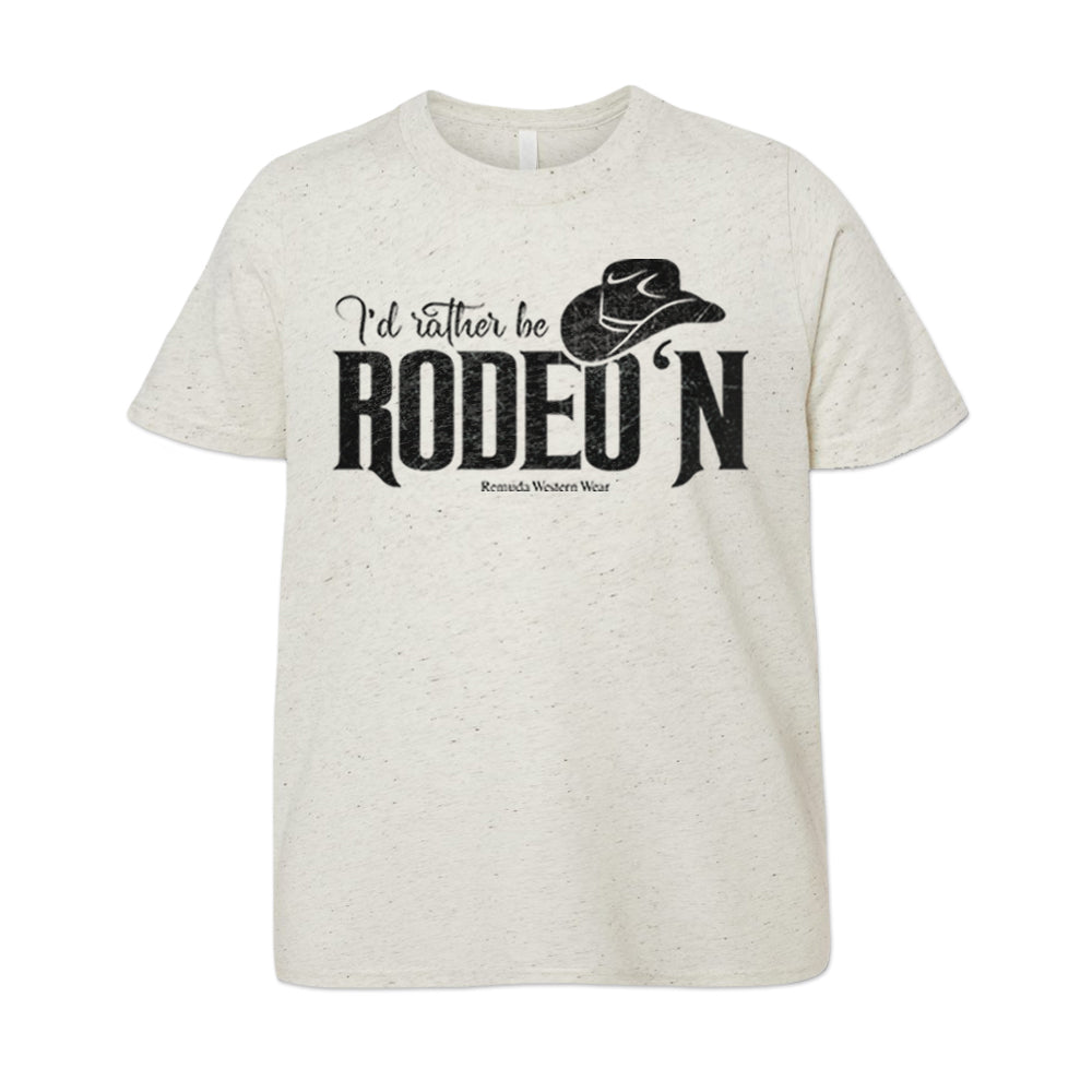 I'd Rather Be Rodeo'n - Youth Western Tee