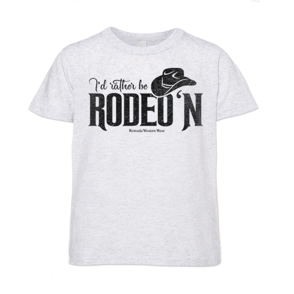 I'd Rather Be Rodeo'n - Youth Western Tee