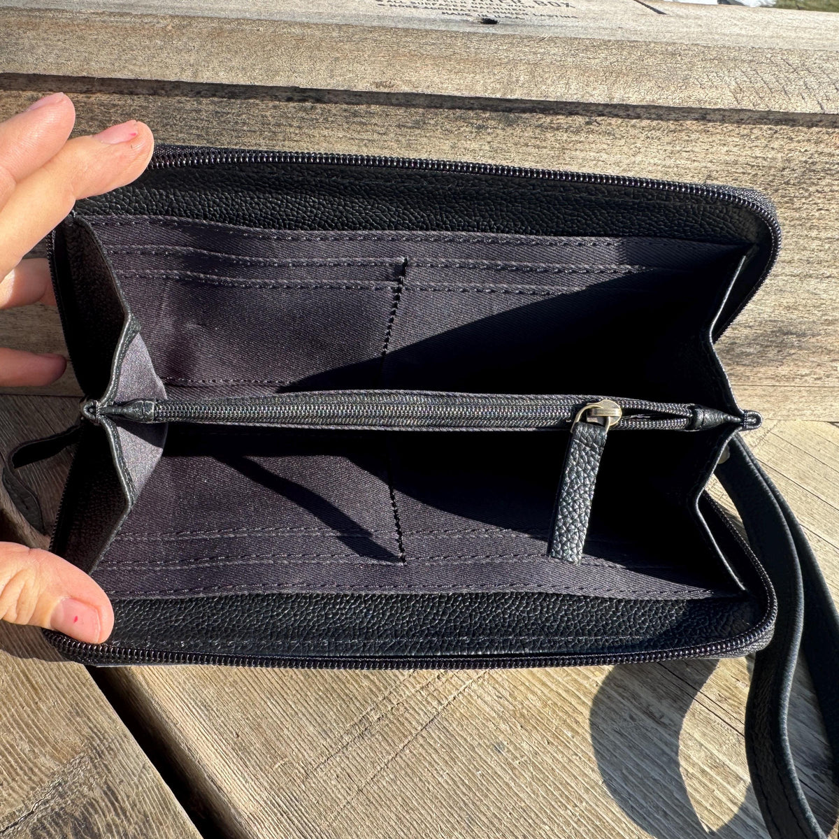 Checkered Black and White Genuine Leather Western Purse, Wallet, OR Clutch by Double B Wild Rags