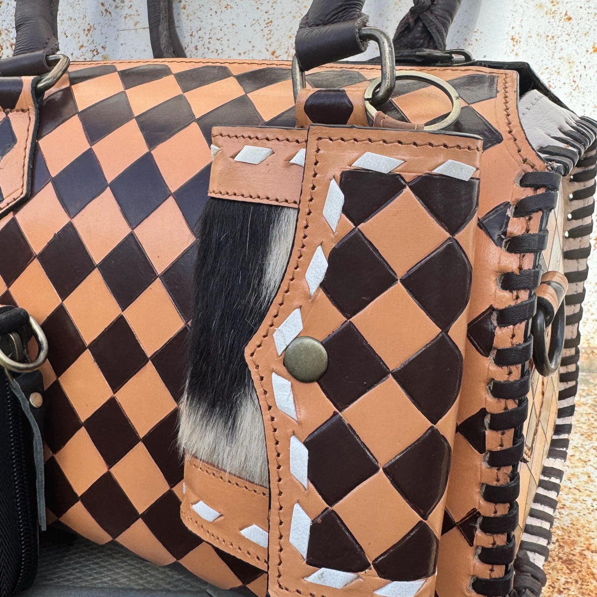 Black Pink or Brown Checkered Small Wallet by Double B Wild Rags