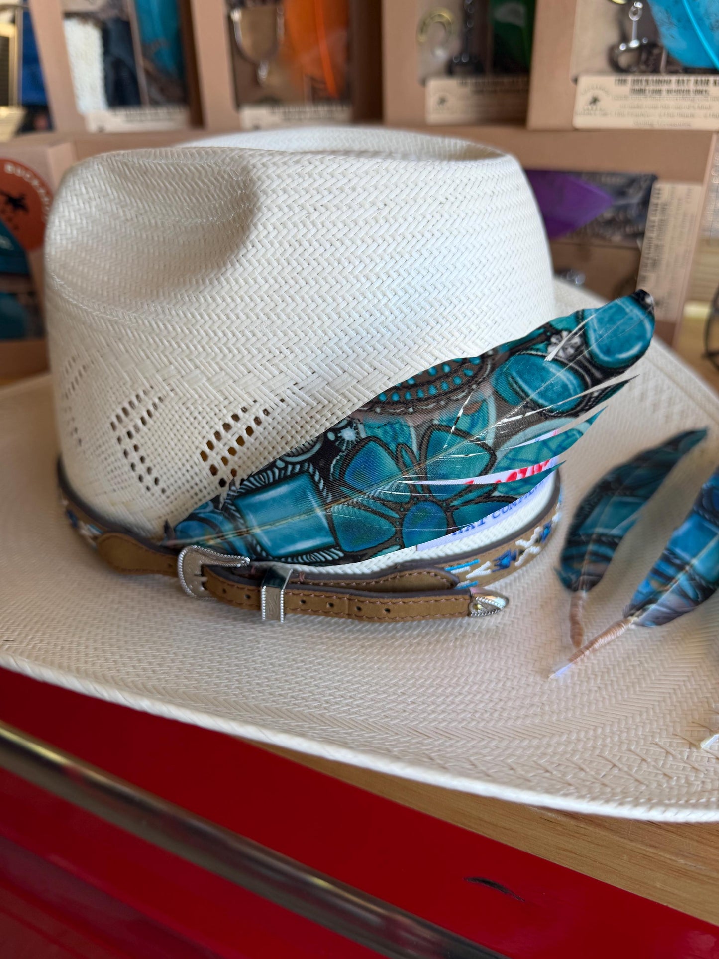 Turquoise Dream Western Hat Feather