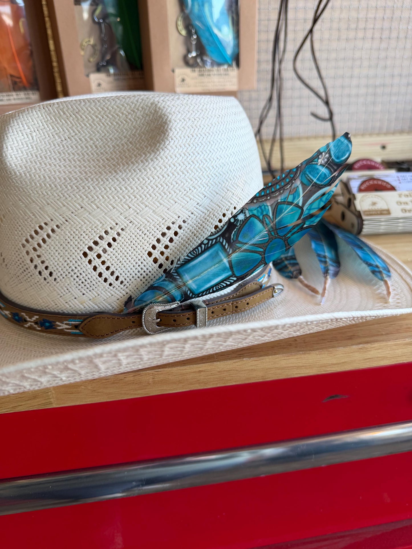 Turquoise Dream Western Hat Feather
