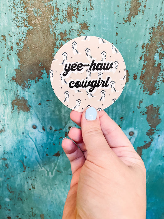 Yee-Haw Cowgirl Circle - Sticker