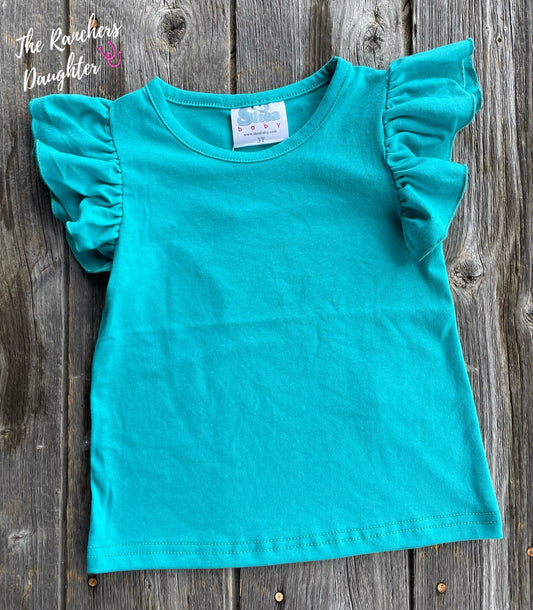 Shea Baby Turquoise Ruffle Top