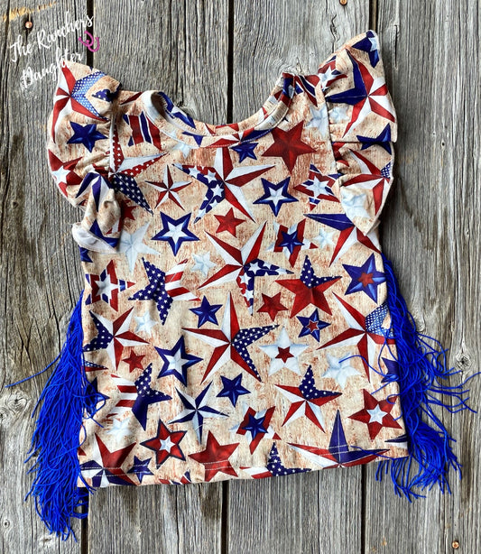 Shea Baby Patriotic Fringe Top
