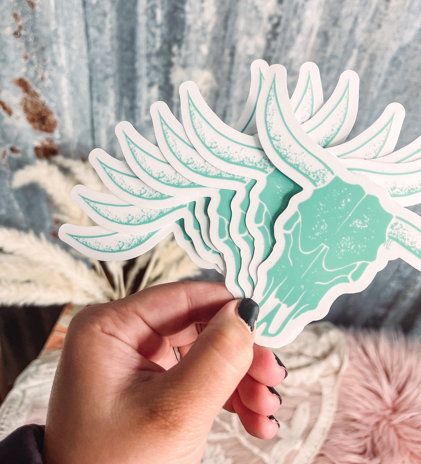Large Mint Logo Skull - Clear Sticker