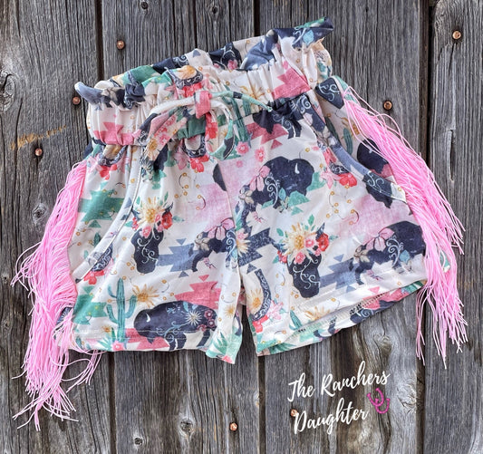 Shea Baby Wild Buffalo Fringe Shorts