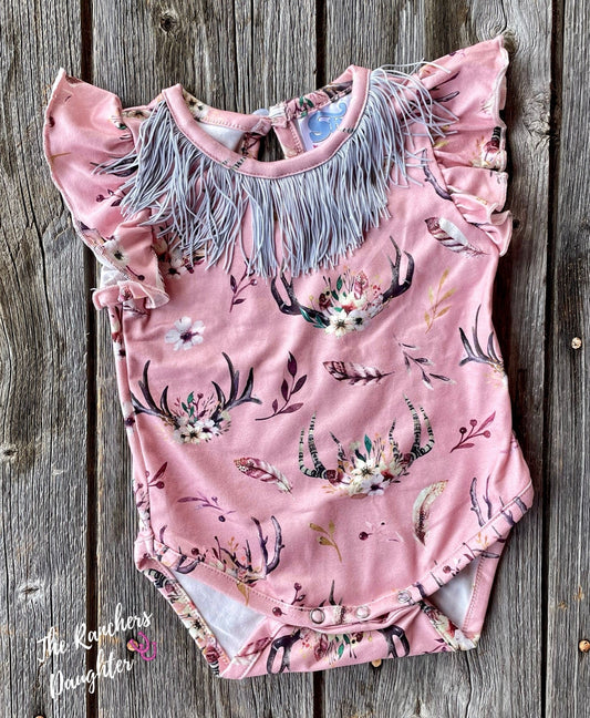 Shea Baby Antler Fringe Onesie