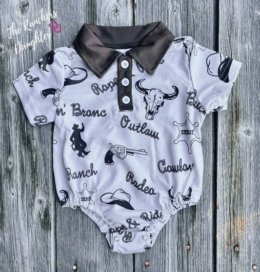 Shea Baby Cowboy Polo Onesie