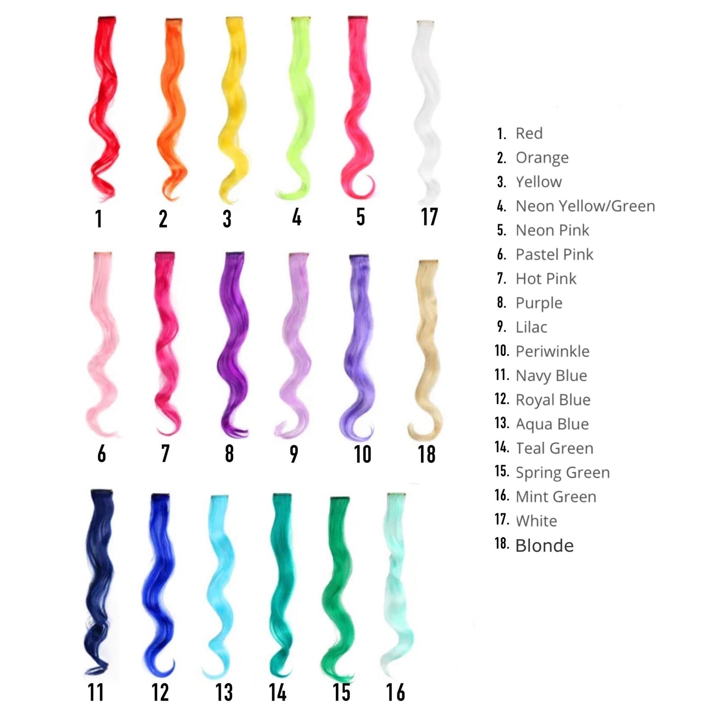 Jumbo Assortment Pack of 18 Clip-in Hair Extensions