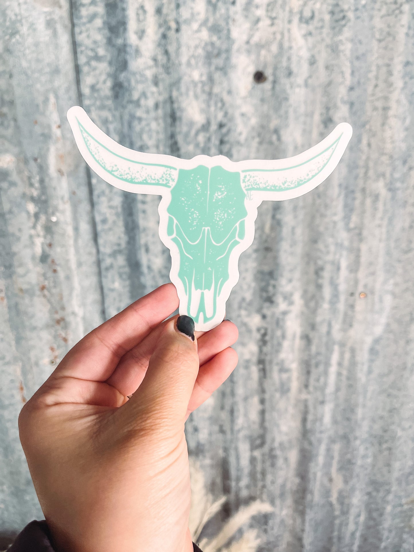 Large Mint Logo Skull - Clear Sticker