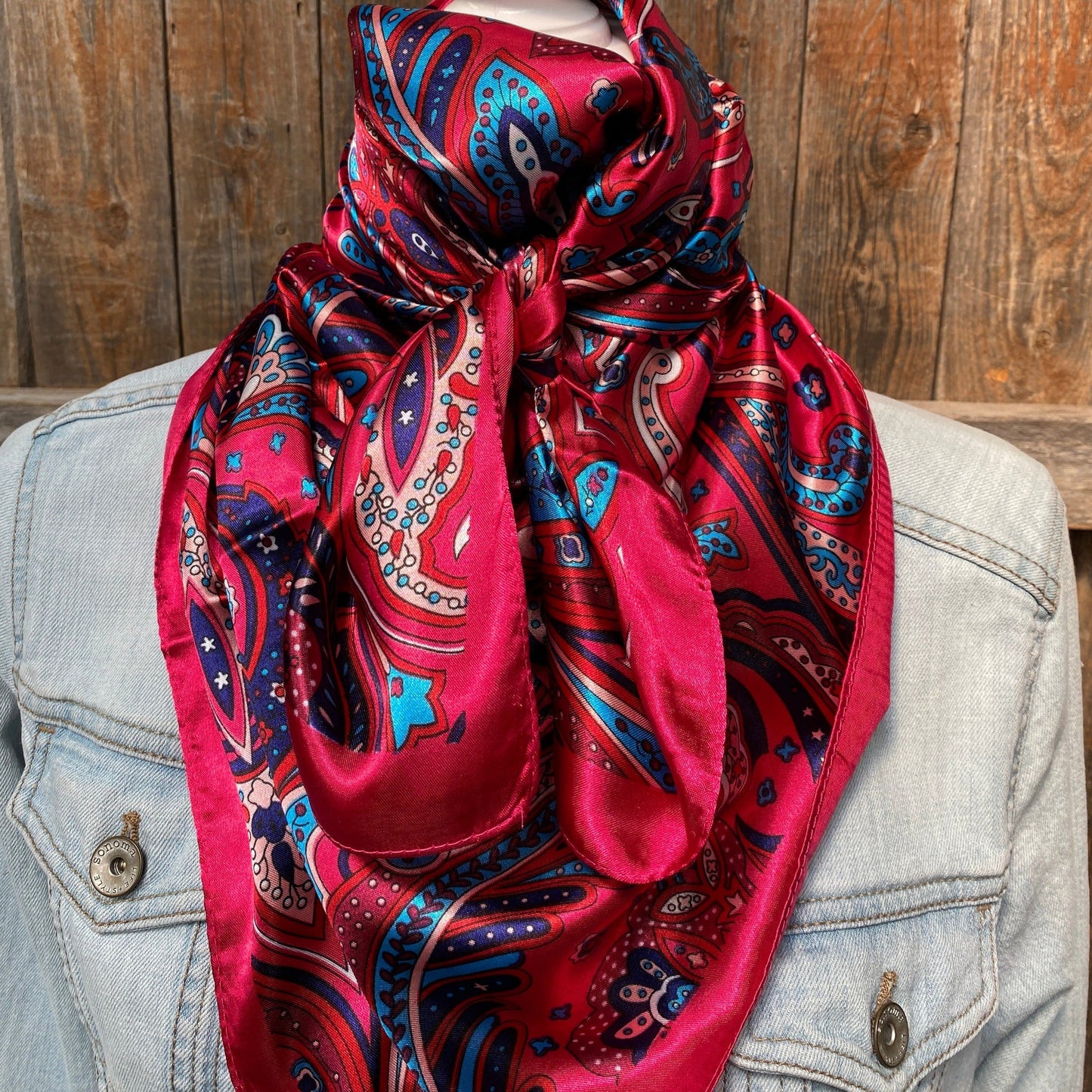 35X35"  Pink Hippie Paisley Wild Rag / Scarf WR904