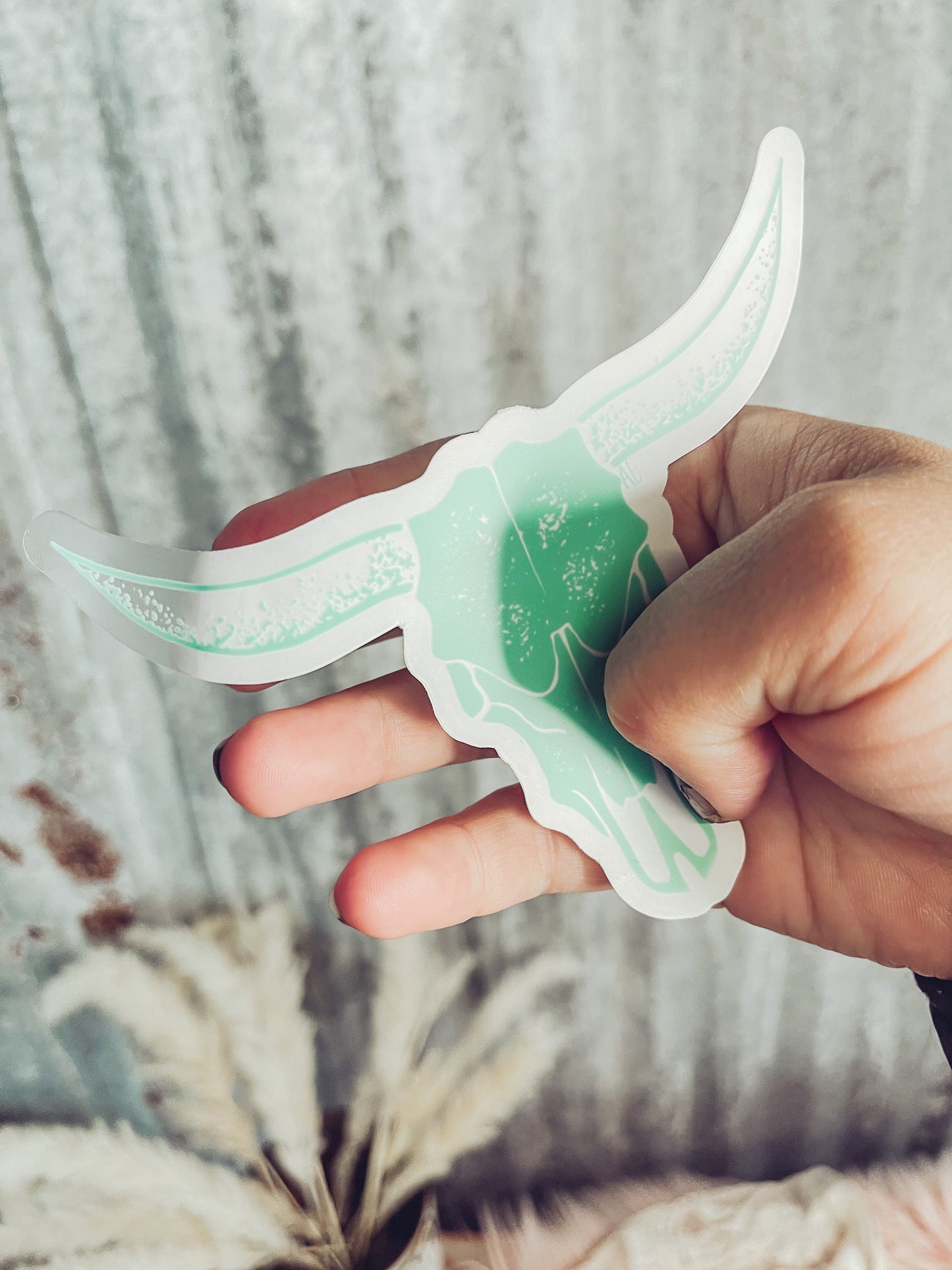 Large Mint Logo Skull - Clear Sticker