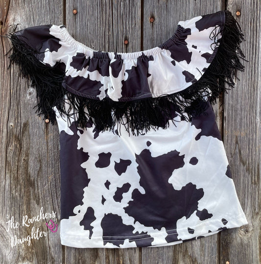 Shea Baby Short Sleeve Cowprint Shirt