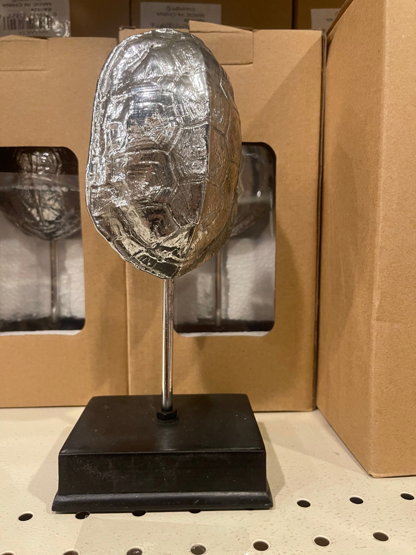 Turtle Shell Silver Statue