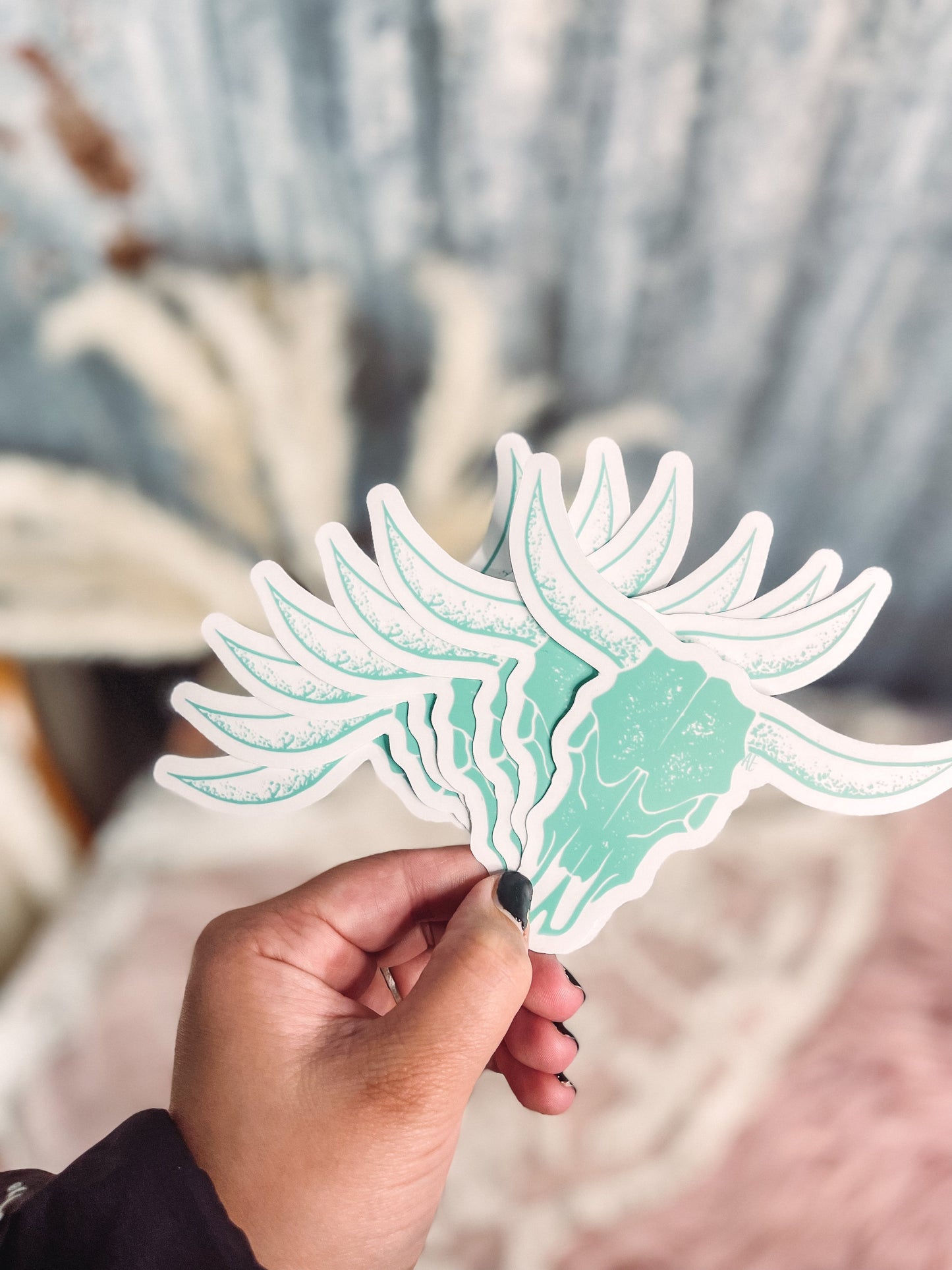 Large Mint Logo Skull - Clear Sticker