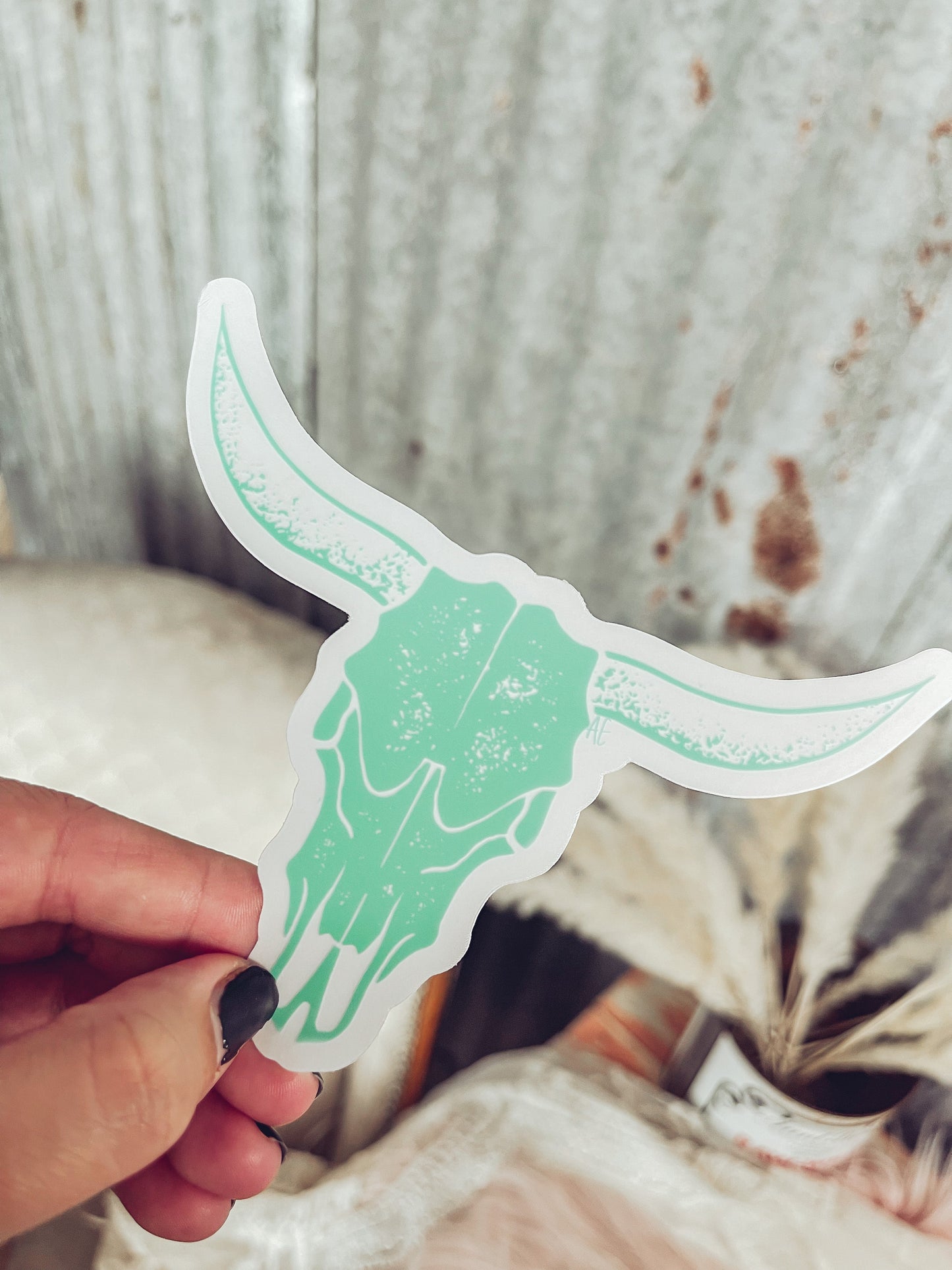 Large Mint Logo Skull - Clear Sticker