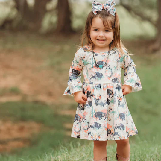 Shea Baby Bell Sleeve Wild Buffalo Dress