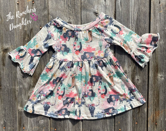 Shea Baby Bell Sleeve Wild Buffalo Dress