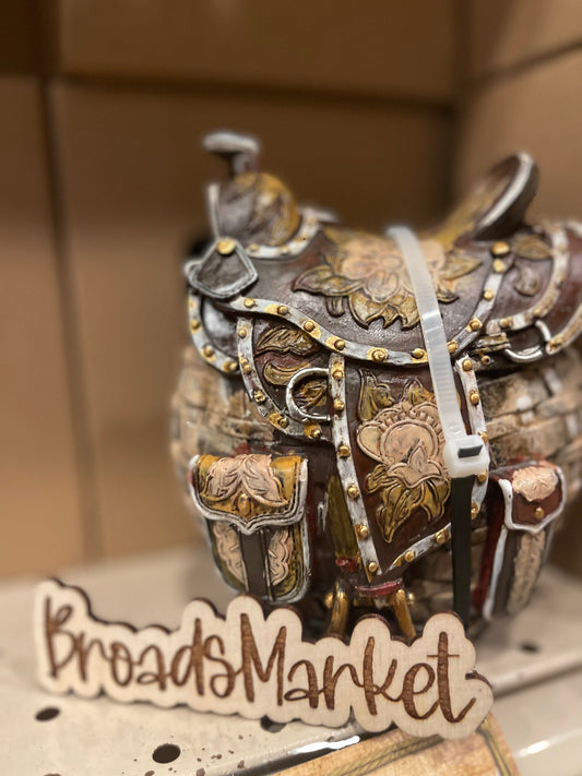 Black & Gold Saddle Piggy Bank