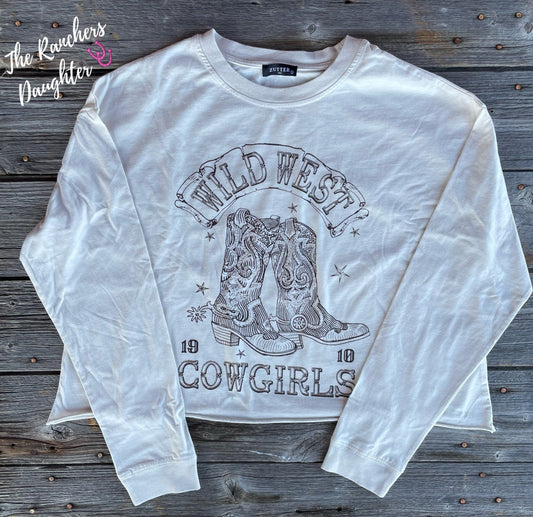 Wild West Cowgirl Mineral Crop Shirt - Natural