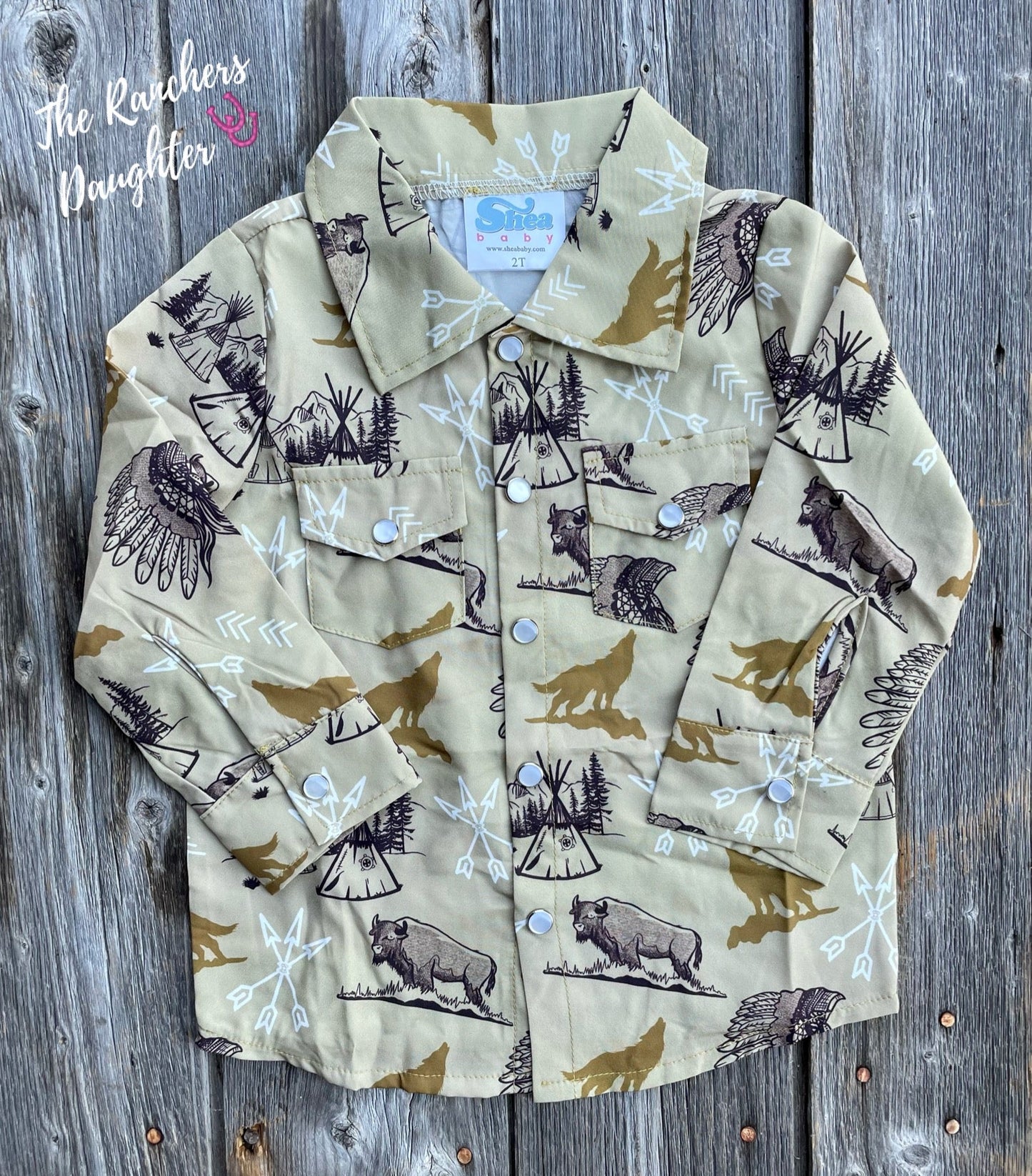 Shea Baby Coyote Pearl Snap Shirt