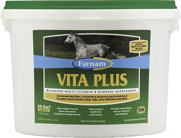 Farnam Vita Plus Balanced Multi-Vitamin & Mineral Pellets Horse Supplement 3.75 LBS